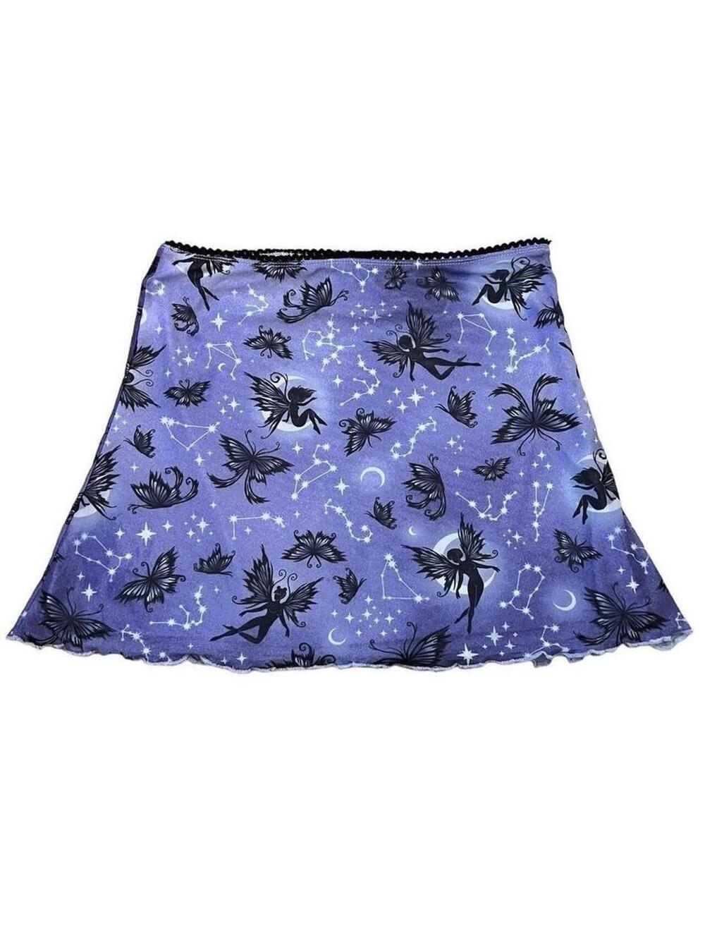 Dollskill Purple Fairy Zodiac Mesh Mini Skirt